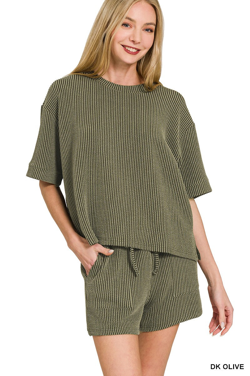 Rib Tee and Shorts Set