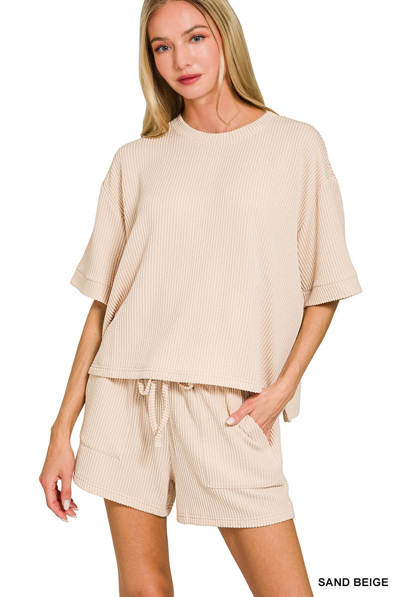 Rib Tee and Shorts Set