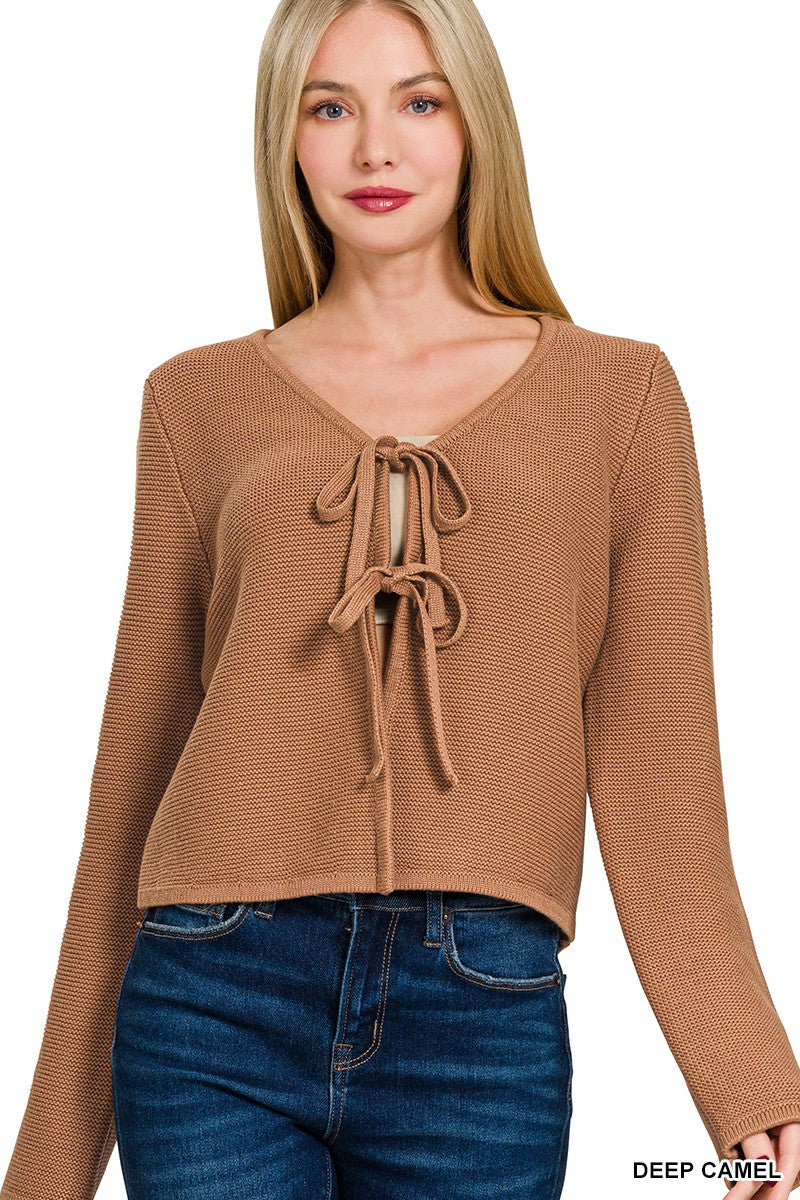 Tie Front Sweater Cardigan