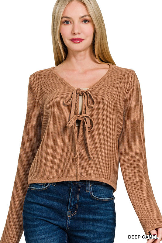 Tie Front Sweater Cardigan