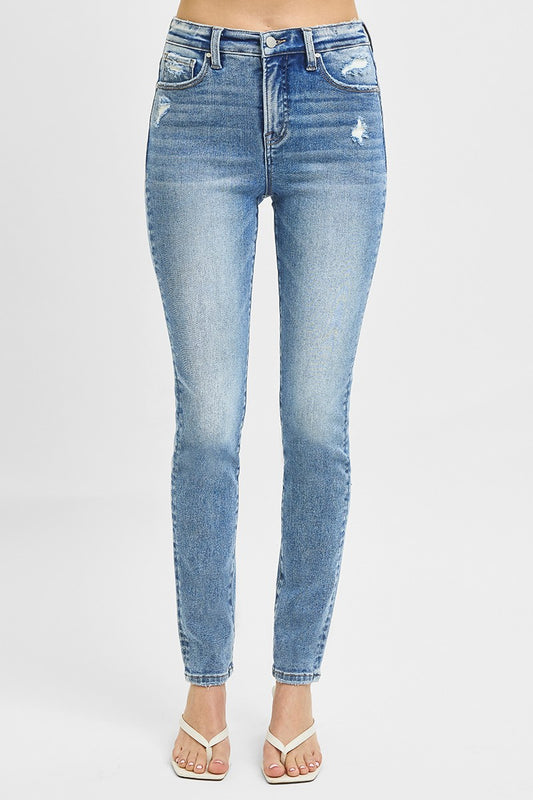 High Rise Ankle Skinny Risen Denim