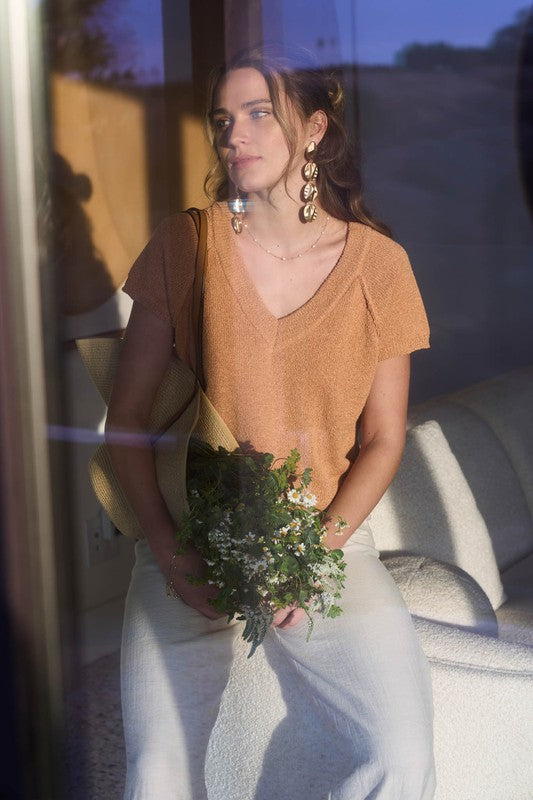 Exposed Seam Sweater Top-Sienna
