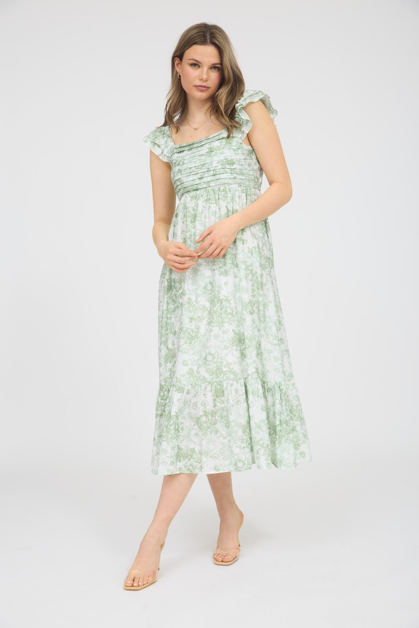 Ruffle Strap Floral Dress