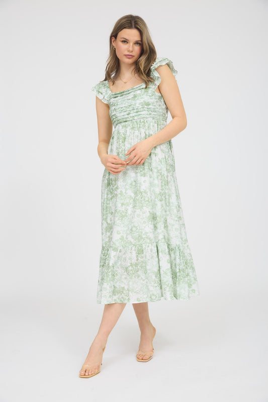 Ruffle Strap Floral Dress