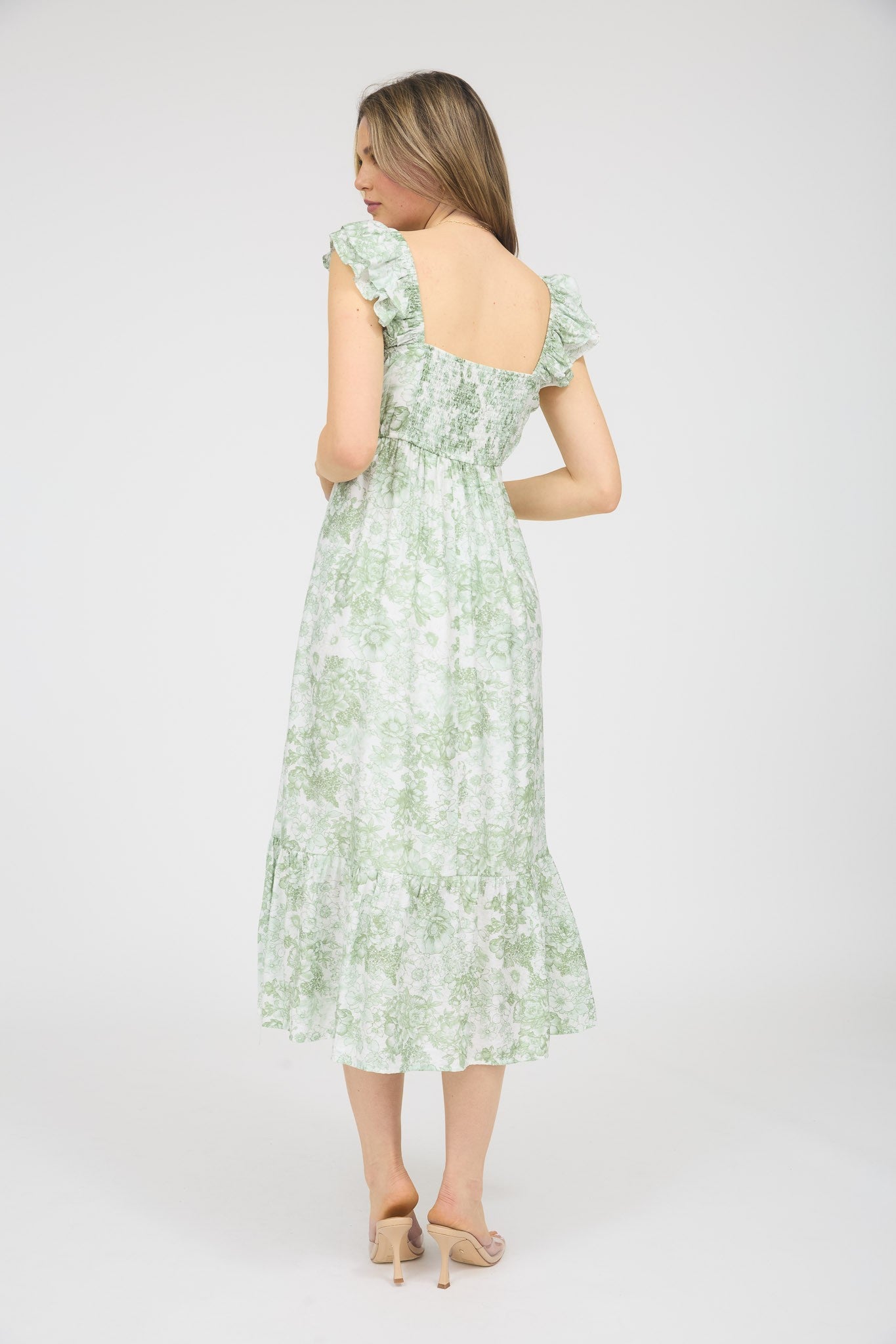 Ruffle Strap Floral Dress
