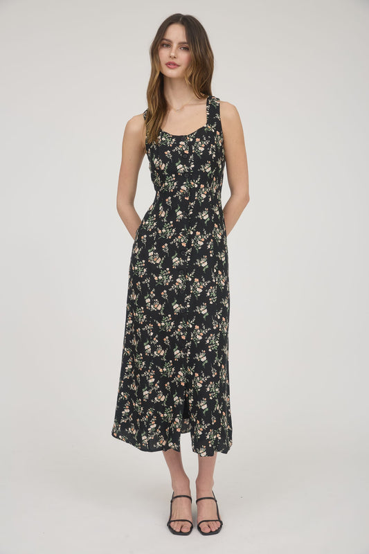Floral Sleeveless Midi Dress