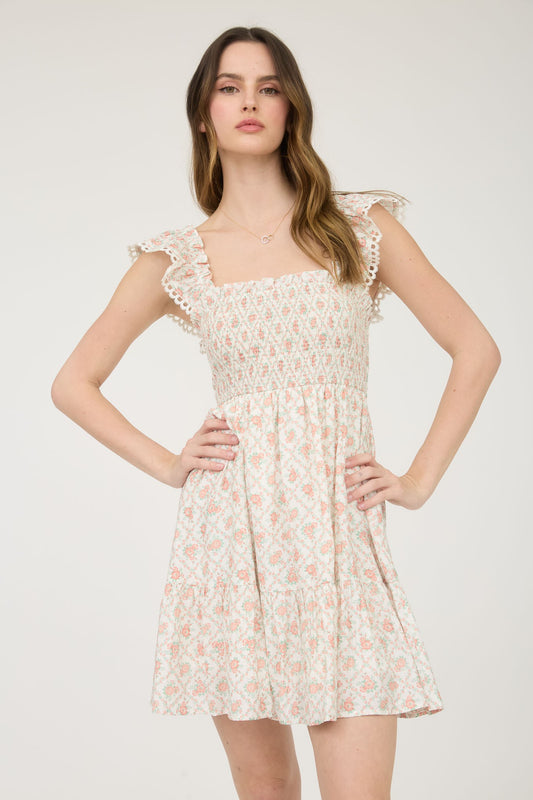 Floral Smocked Mini Dress