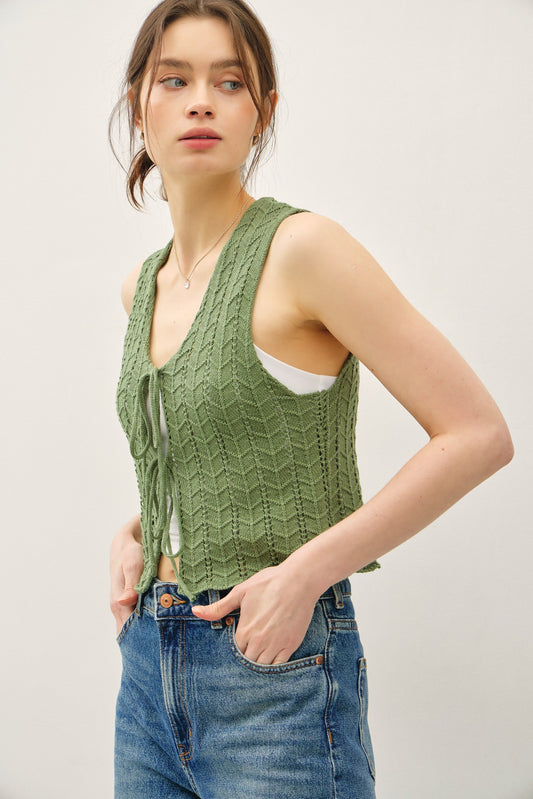 Pine Wavy Tie Vest