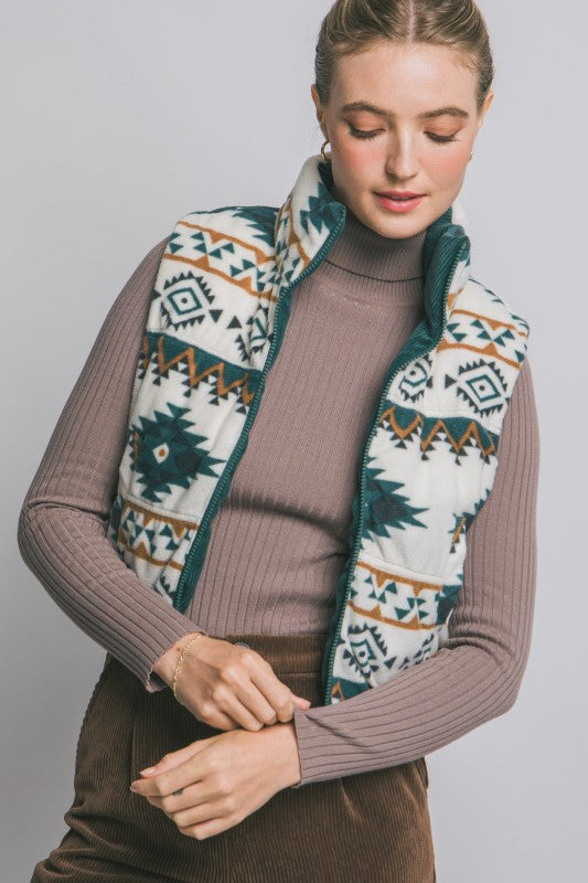 Corduroy Aztec Reversible Vest