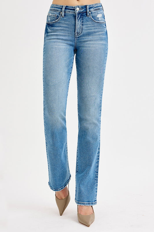 Medium Wash High Rise Risen Denim