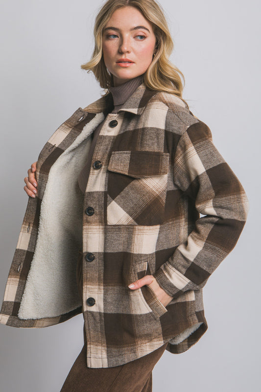 Plaid Button Up Jacket