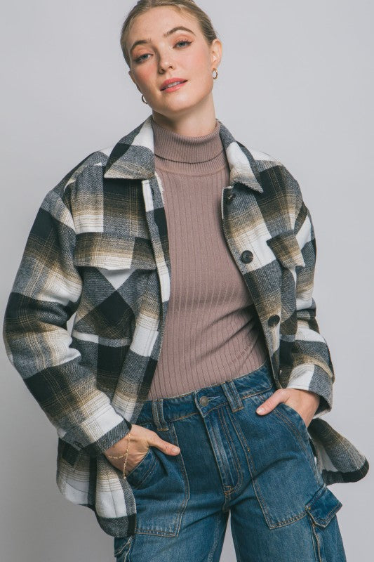 DOORBUSTER Plaid Button Up Jacket