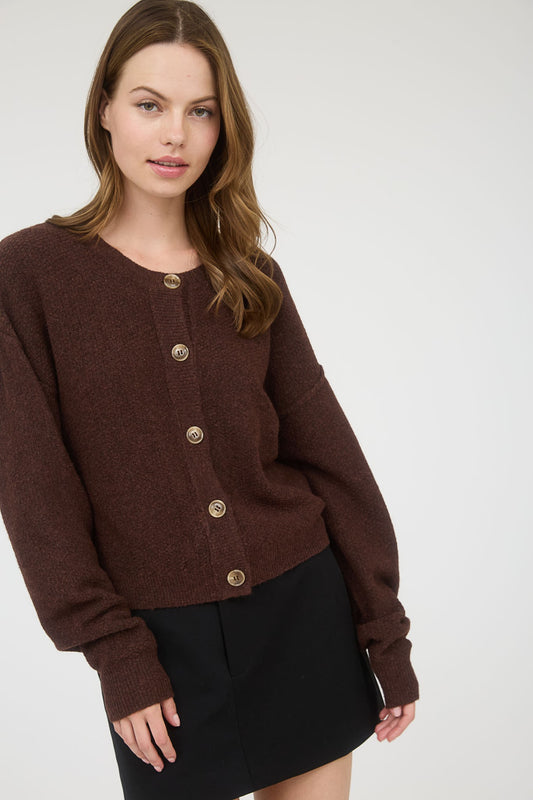 Ribbed Trim Cardigan
