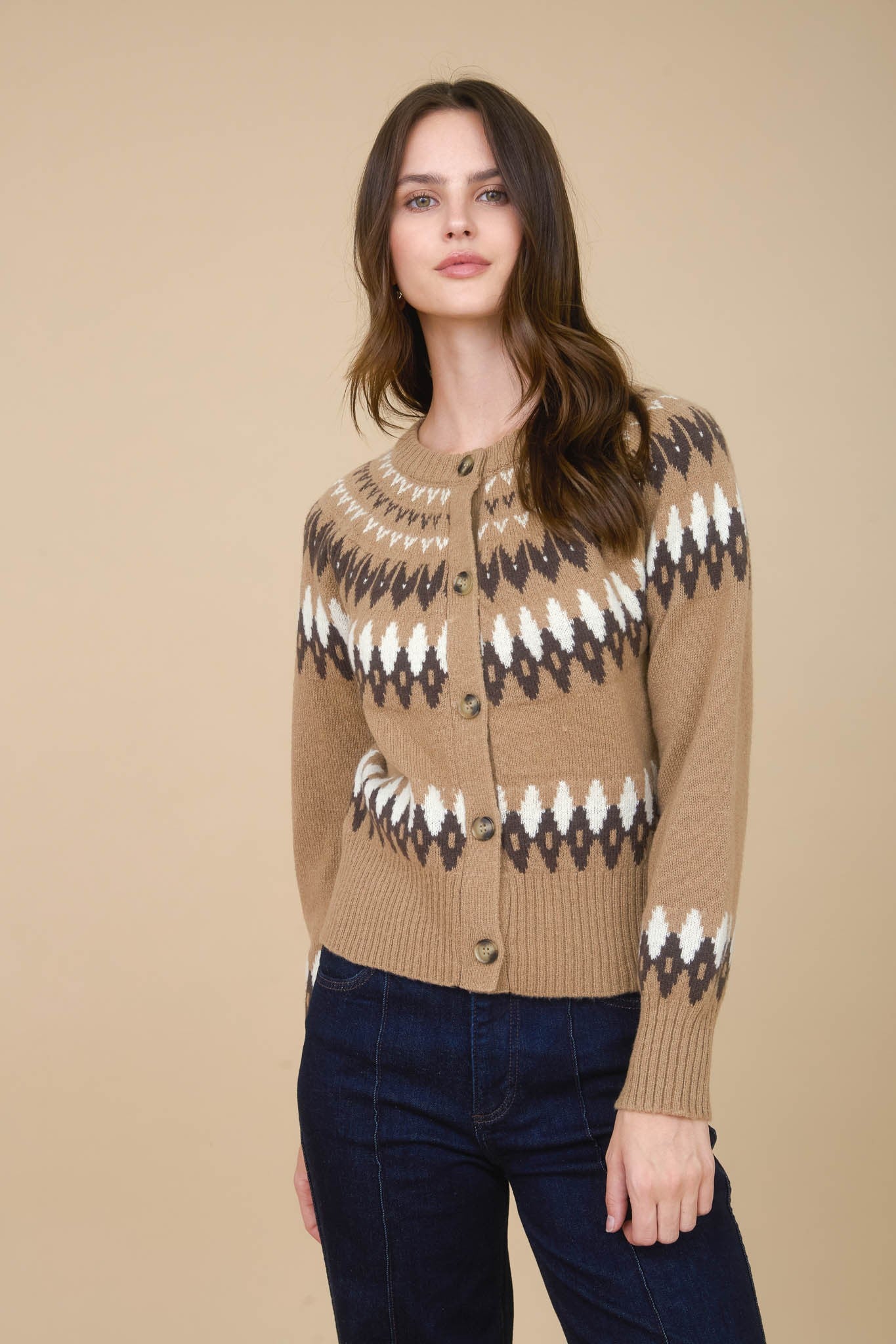 Fair Isle Button Down Cardigan