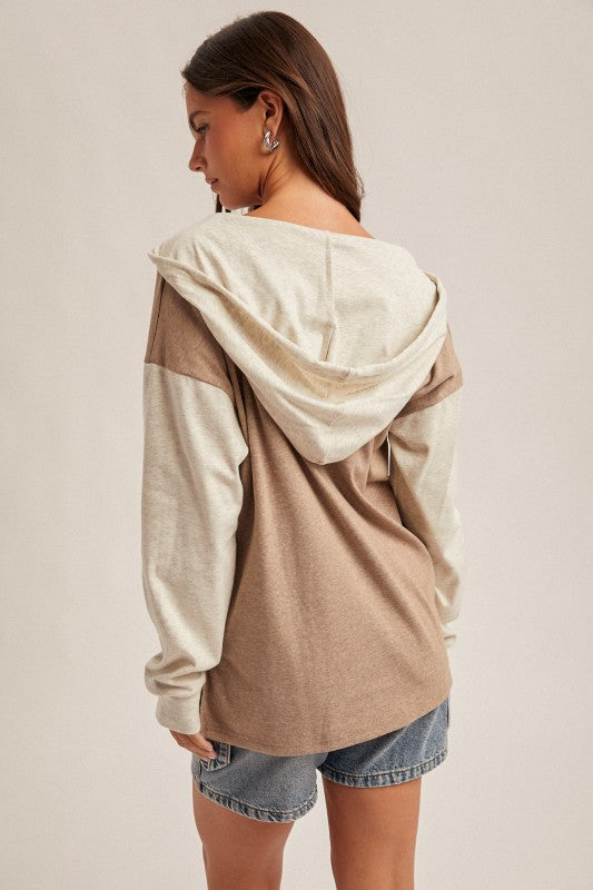 Colorblock Hooded Top