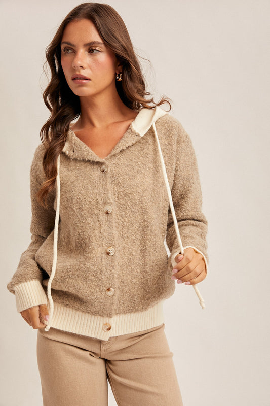 Button Down Hooded Sweater