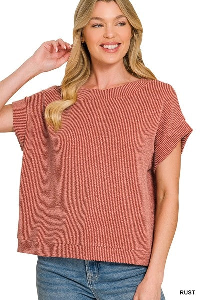 Rib Cap Sleeve Top