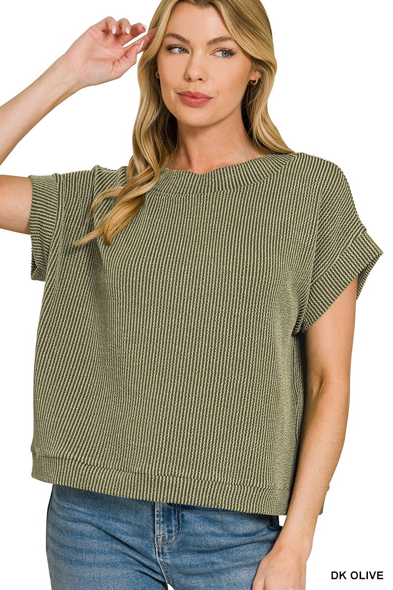Rib Cap Sleeve Top