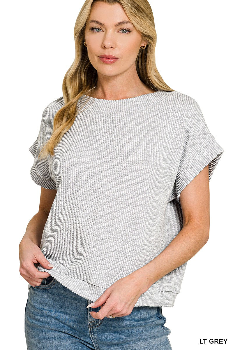 Rib Cap Sleeve Top