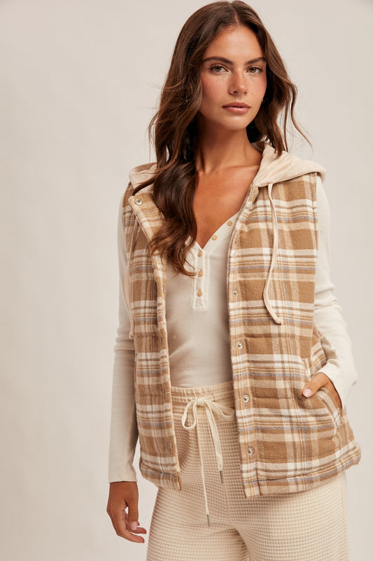 Plaid Padded Vest