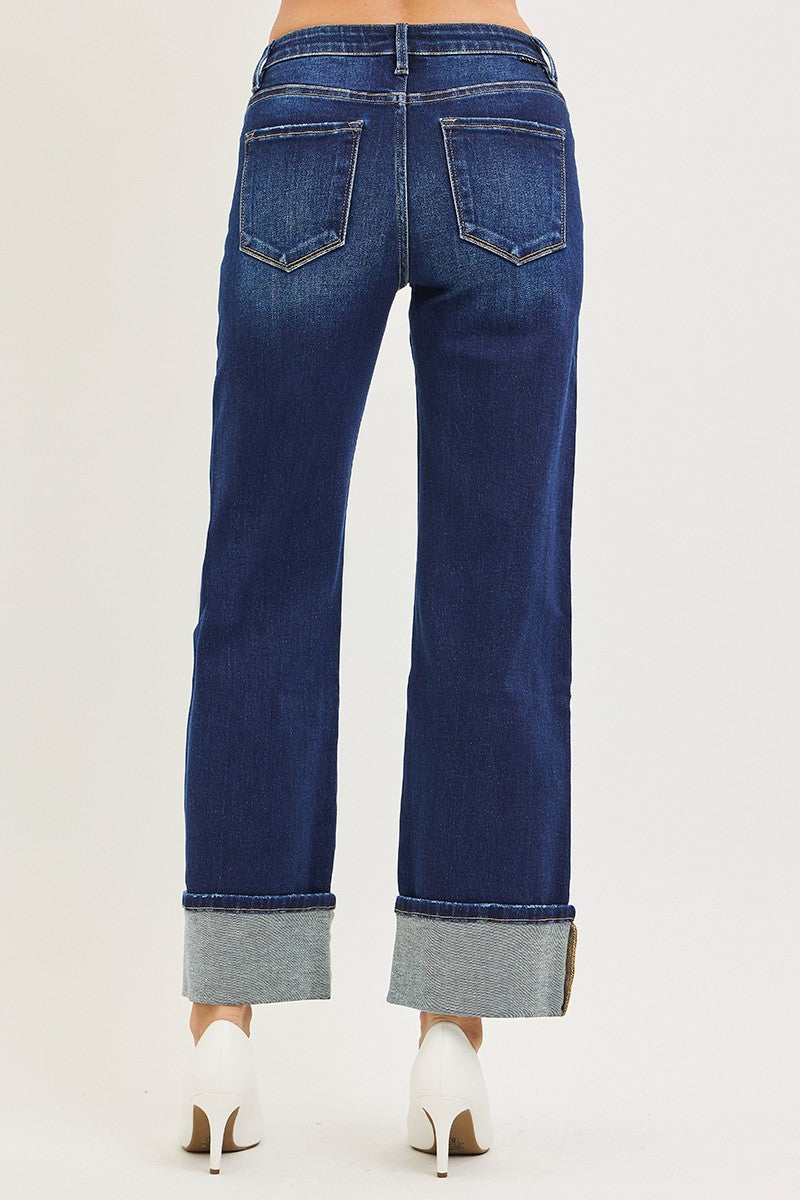 Ankle Straight Risen Jeans
