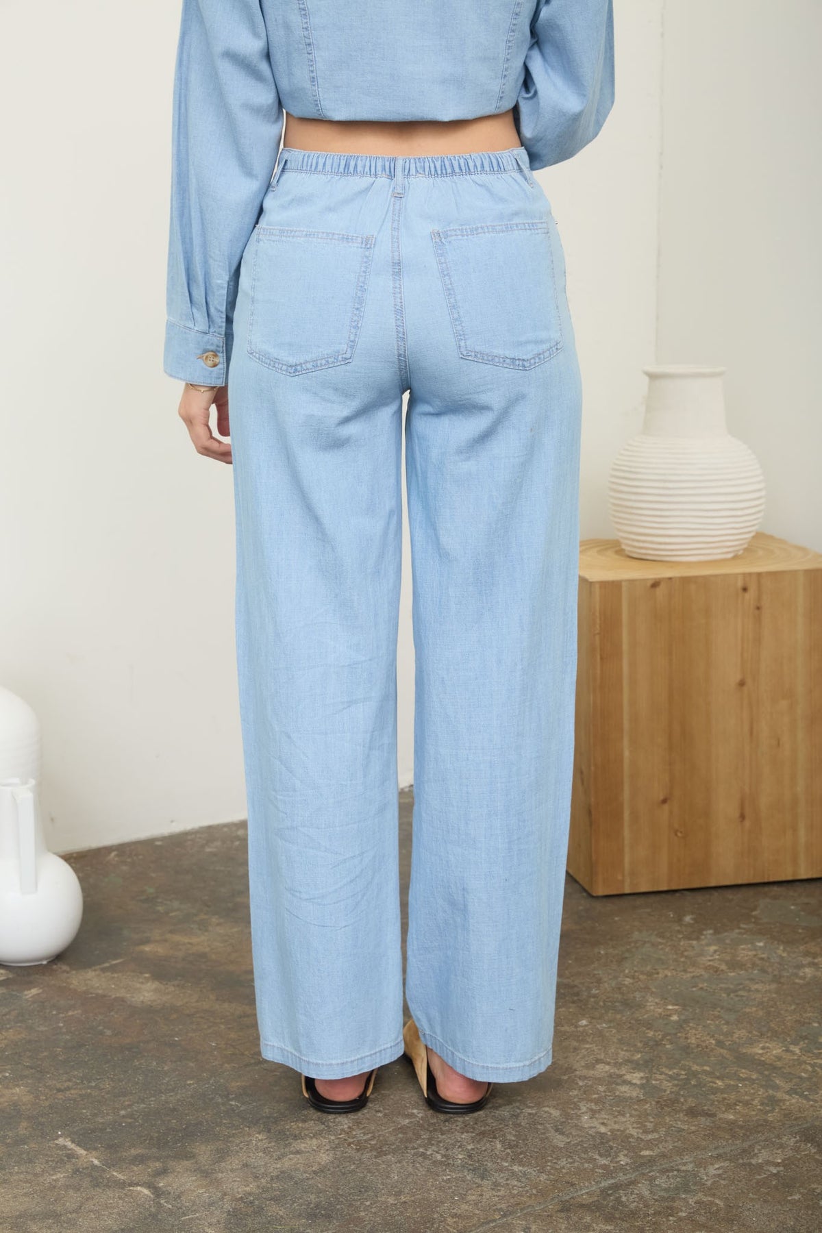Front Tie Wide Leg Pants