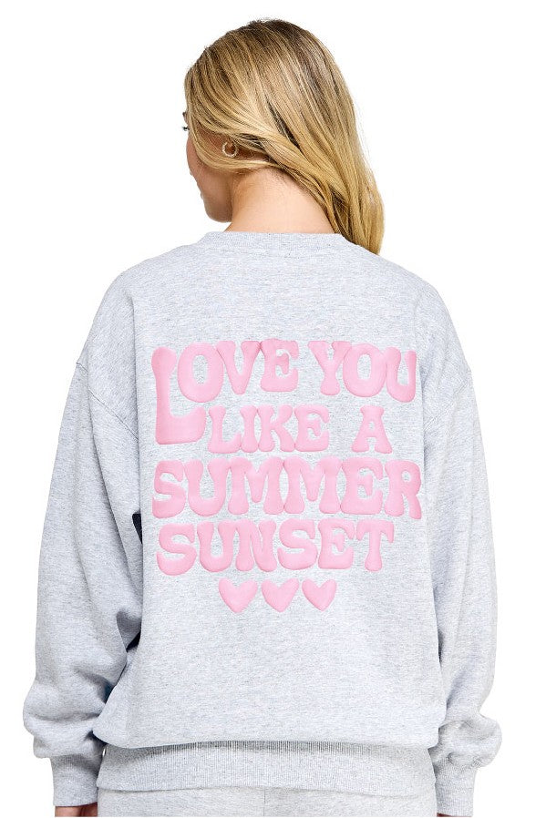 Love Puff Print Sweatshirt