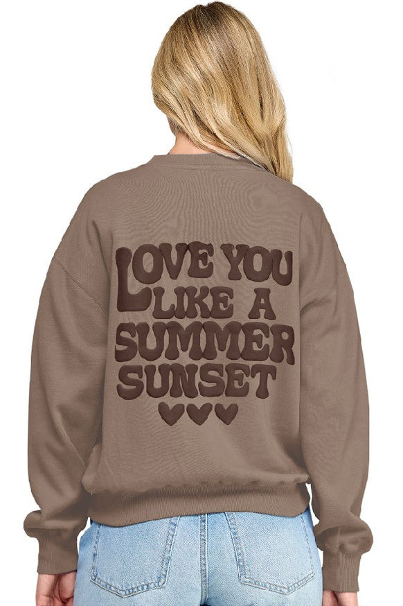 Love Puff Print Sweatshirt