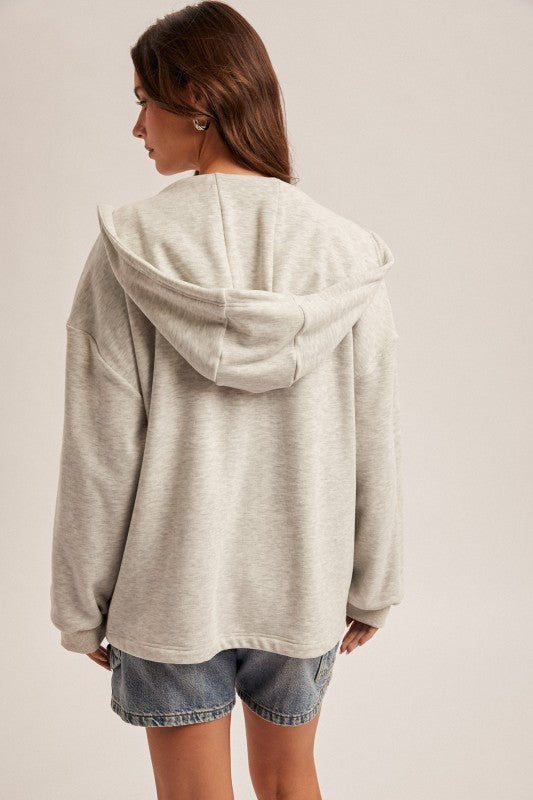 Denim Contrast Hoodie Jacket