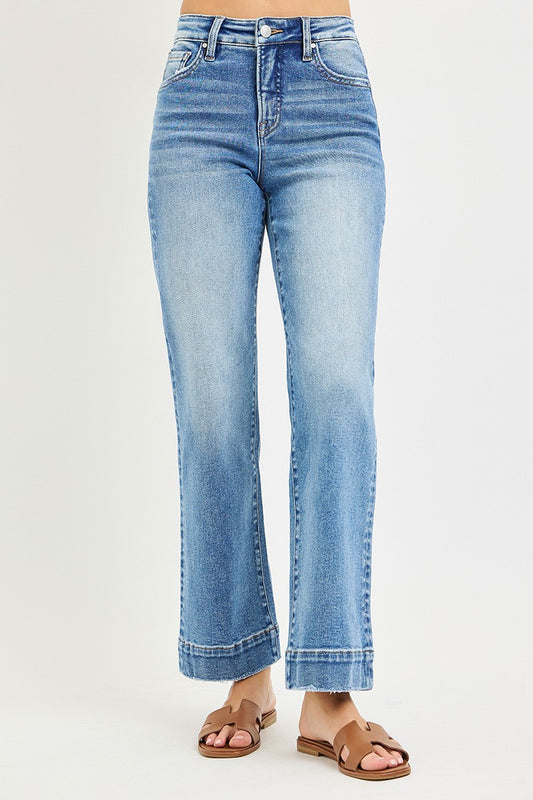 Medium Wash Tummy Control Straight Risen Jeans