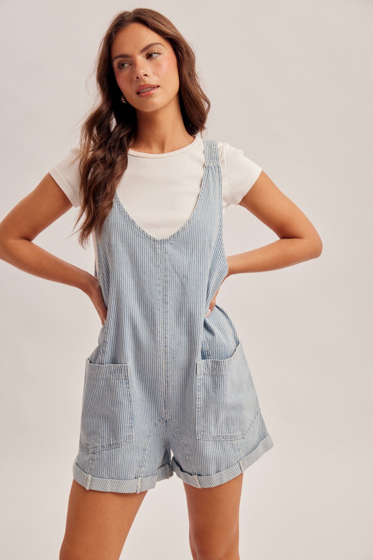 Stripe Shortall with Pockets