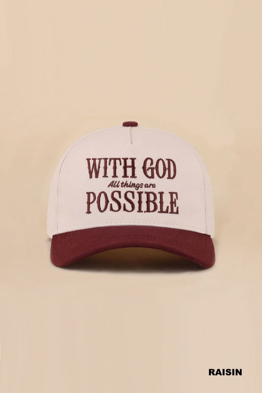 With God All Things Are Possible Ball Cap