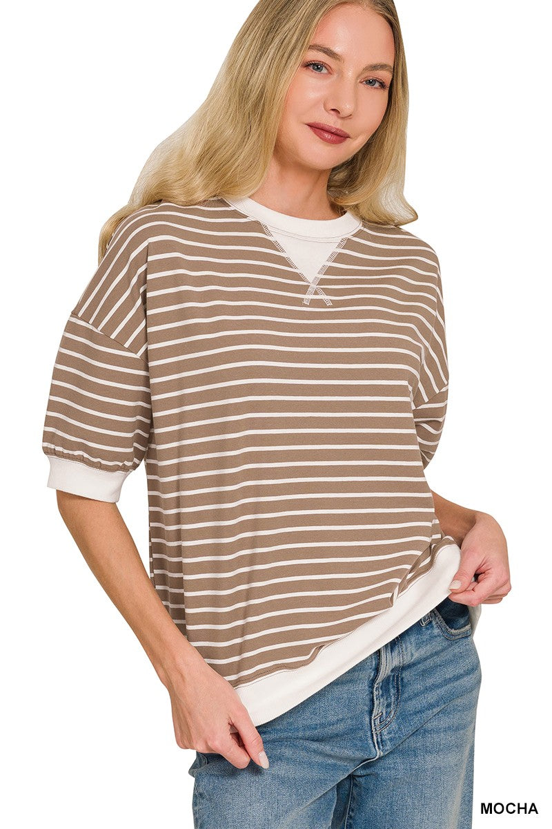 Striped Banded Pullover