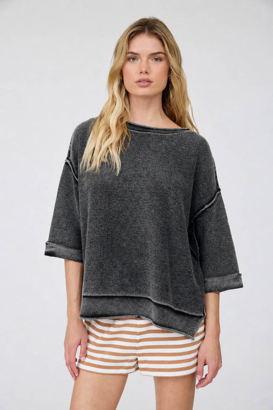 Washed Short Sleeve Sweatshirt