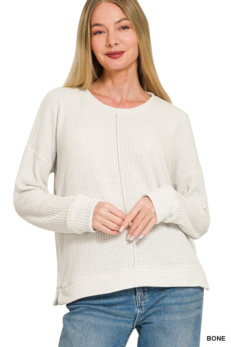 Waffle Center Seam Sweater