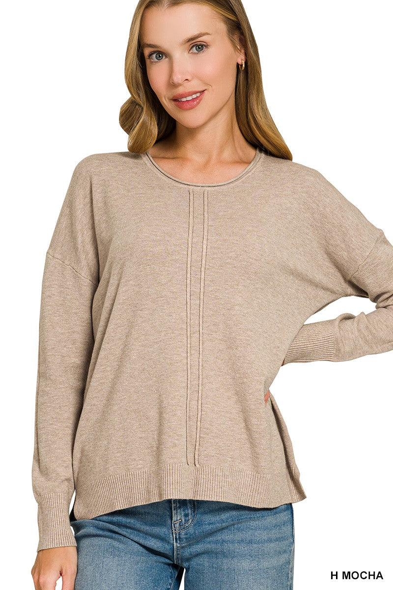 Front Double Seam Sweater