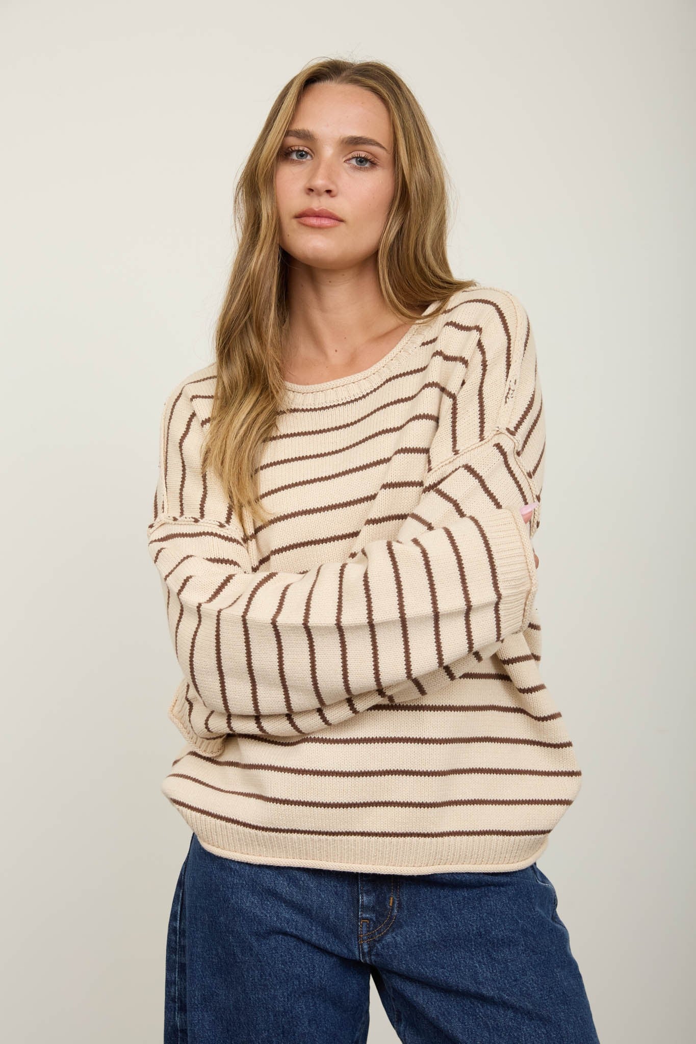 Stripe Drop Shoulder Sweater