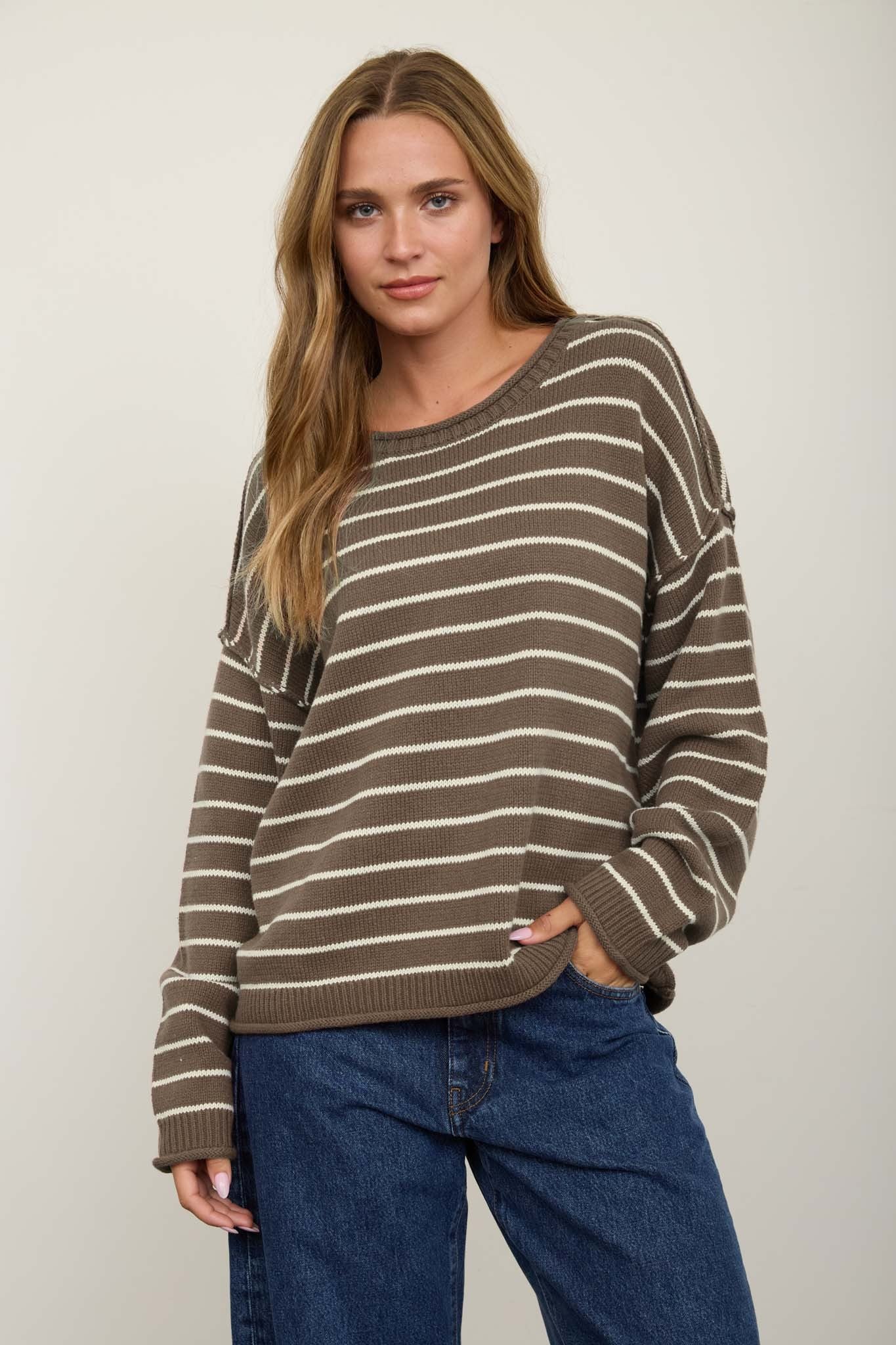 Stripe Drop Shoulder Sweater