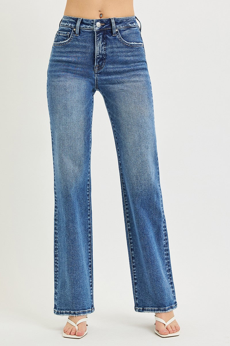 Tummy Control High Rise Straight Risen Jeans
