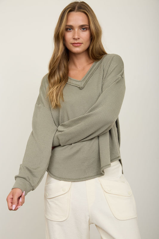 Long Sleeve Textured Knit Top
