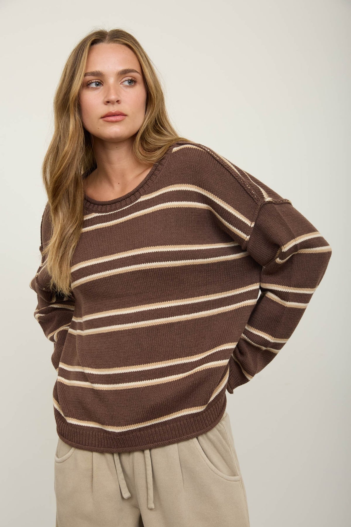 Striped Round Neck Sweater
