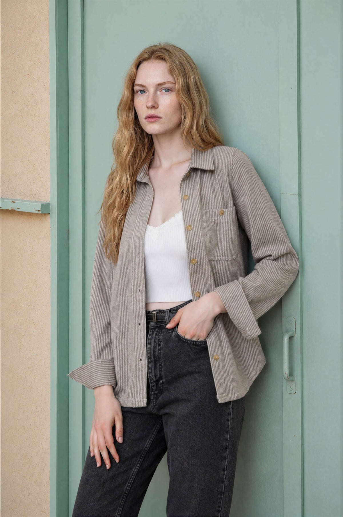 Stripe Collared Button Down