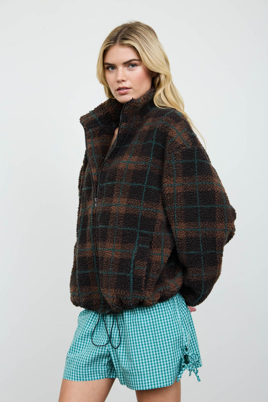 Plaid Sherpa Jacket