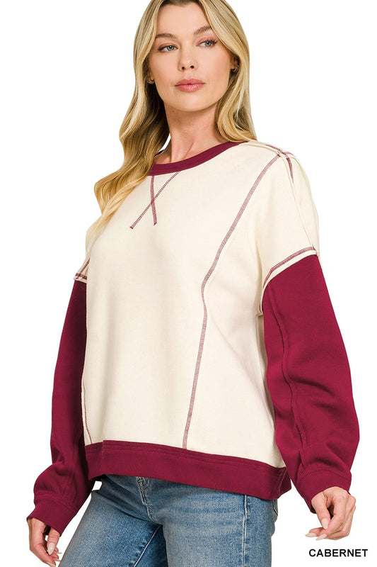 Fleece Colorblock Pullover