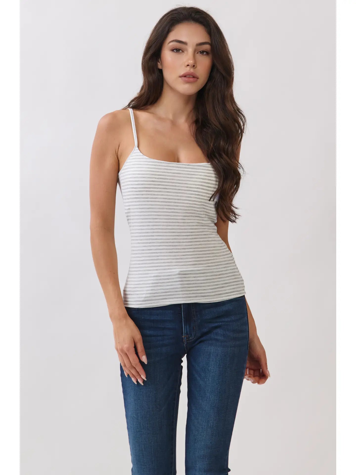 Striped Built In Bra Cami