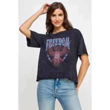 Freedom Eagle Graphic Washed Tee