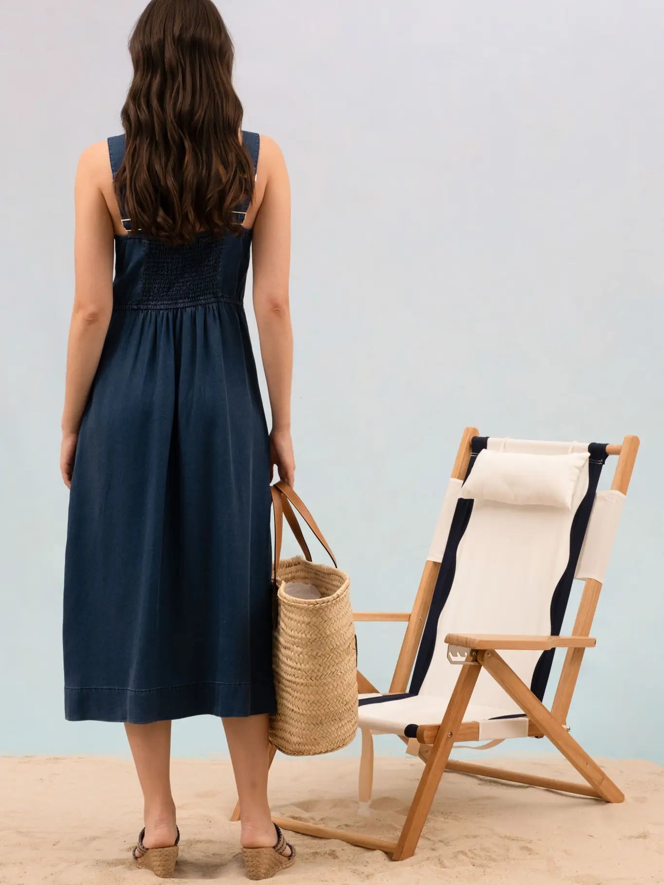 Dark Button Down Midi Dress