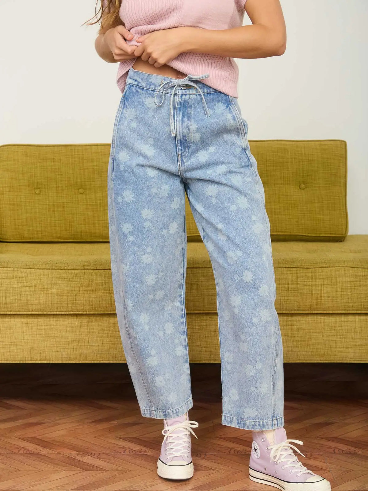 Dandelion Washed Denim Drawstring Jeans