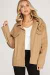 Taupe Snap Button Jacket