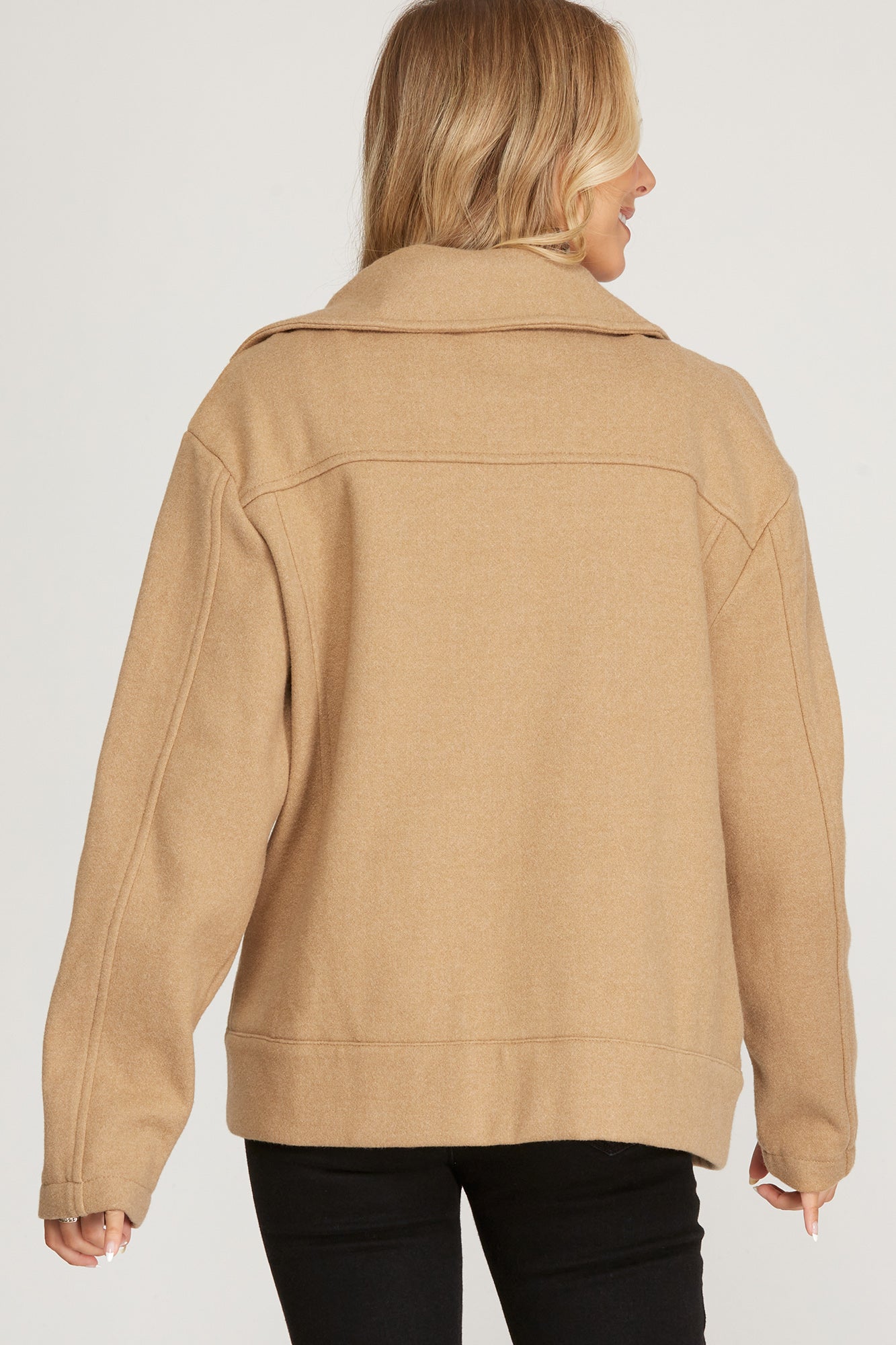 Taupe Snap Button Jacket